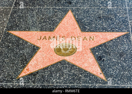 Los Angeles, California, United States of America - January 8, 2017. James Dean star on the Hollywood Walk of Fame in Los Angeles, CA. Stock Photo