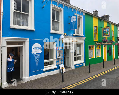 Dingle, Ireland - July 15,2018: Typical street in Dingle. Dingle is a town in County Kerry, Ireland. The only town on the Dingle Peninsula Stock Photo
