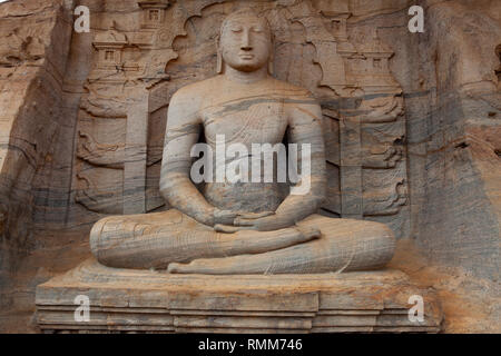 Polonnaruwa,Sri Lanka - January 21,2019: The Gal Vihara, also known as Gal Viharaya and originally as the Uttararama, is a rock temple of the Buddha s Stock Photo