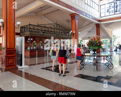 Ocho Rios Jamaica -1 February 2019: Lobby of large Caribbean resort hotel Stock Photo