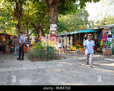 Ocho Rios Jamaica -1 February 2019: Craft Market  in small Caribbean cruise destination Stock Photo