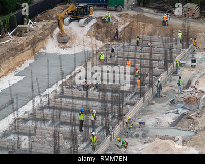 Ocho Rios Jamaica -5 February 2019: Construction in progress for foundations of hotel rooms Stock Photo