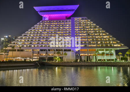 Doha, Qatar - November 4, 2016. Exterior view of Sheraton Hotel in Doha. Stock Photo