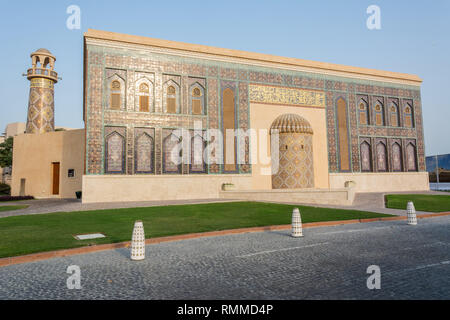 Doha, Qatar - November 7, 2016. Katara masjid mosque and minaret of the Golden Masjid mosque in Katara cultural village in Doha, Qatar. Stock Photo