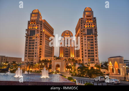 Doha, Qatar – November 4, 2016. Exterior view of St Regis Hotel in Doha. Stock Photo