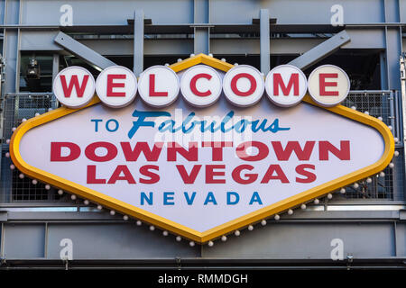 Welcome to Fabulous Downtown Las Vegas Nevada sign. Stock Photo