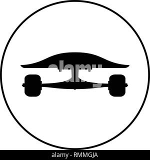 black skateboard flat silhouette design vector illustration. Stock Vector