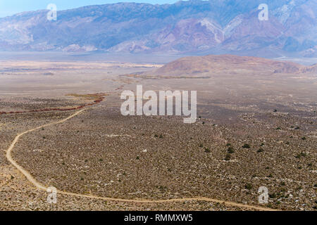 aerial view of Owens Valley near Bishop, CA. View to the ...