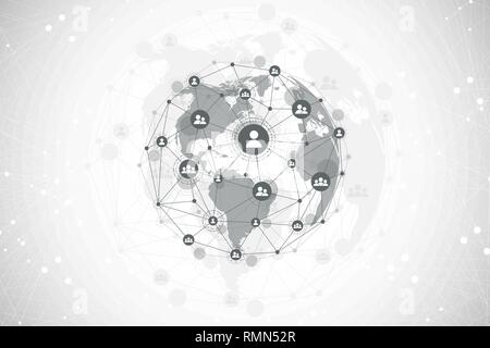 Futuristic abstract vector background blockchain technology. Deep web background. Peer to peer network business concept. Global cryptocurrency Stock Vector