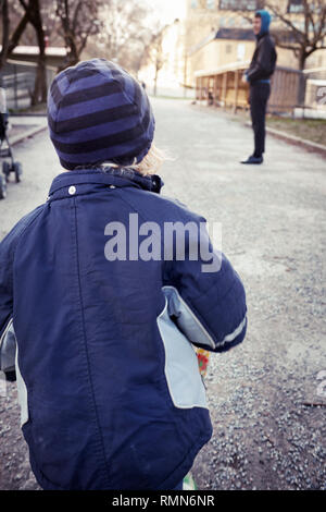 Boy walking Stock Photo