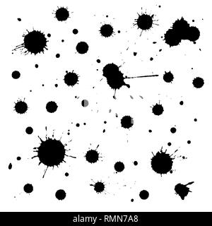 Paint splats blotches isolated on white background Stock Vector