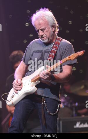 Guitarist Brad Whitford of Aerosmith is shown performing on stage during the Jimmy Hendrix Experience 2010 tribute concert. Stock Photo