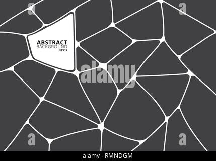 Abstract gray and white geometric voronoi background. Polygonal Mosaic. Vector illustration Stock Vector