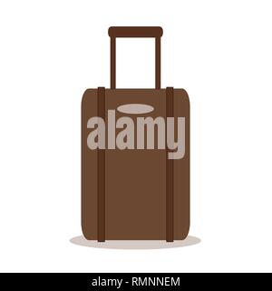brown suitcase luggage isolated on white background vector illustration EPS10 Stock Vector