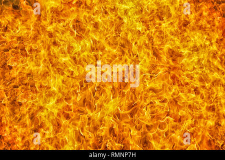 full framed  intense orange fire flames texture Stock Photo