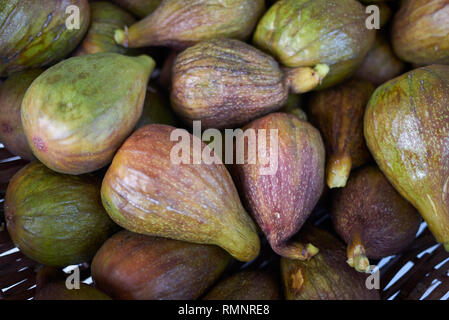 Ripe figs in a basket Stock Photo