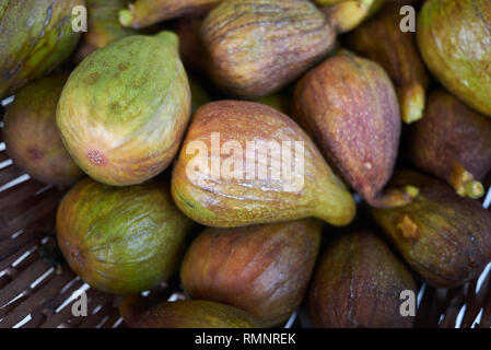 Ripe figs in a basket Stock Photo