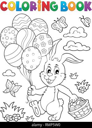 Bunny holding Easter basket topic 1 - eps10 vector illustration Stock ...
