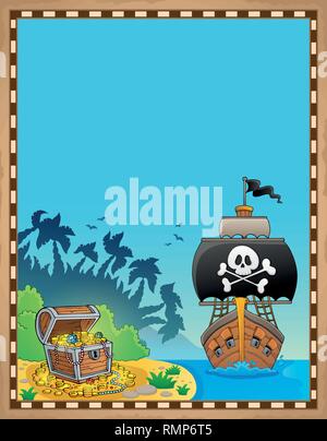 Pirate topic parchment 9 - eps10 vector illustration. Stock Vector