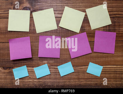 Wooden board with note stickers Stock Photo