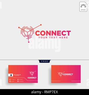 connecting communication logo template vector illustration icon element isolated - vector Stock Vector