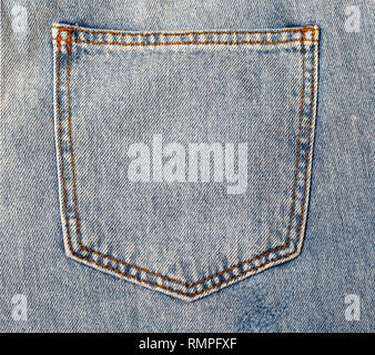 jeans pocket on jeans texture background Stock Photo