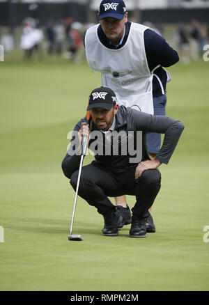 Los Angeles, California, USA. 15th Feb, 2019. Charl Schwartzel of South Africa plays in the first round of PGA Tour Genesis Open golf tournament at Riviera Country Club on February 15, 2019 in Pacific Palisades, California. Credit: Ringo Chiu/ZUMA Wire/Alamy Live News Stock Photo