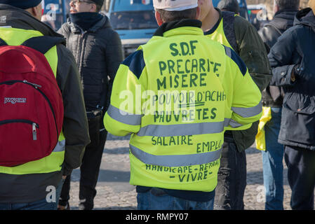 Paris, France, February 16, 2019 - 'Yellow Vests' Act 14 Stock Photo
