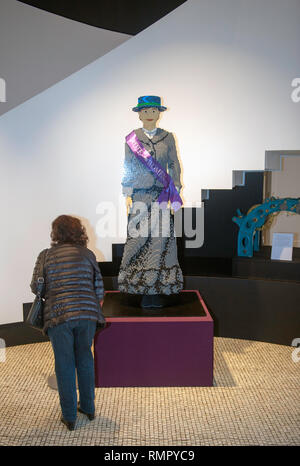 HOPE a life sized Lego suffragette helps to mark 100 years of votes for women at New Walk Museum Stock Photo Alamy