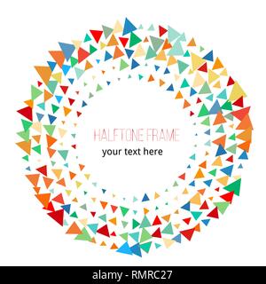 color triangle halftone frame. design vector illustration Stock Vector