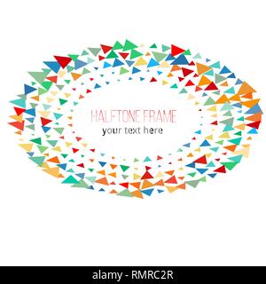 color triangle halftone frame. design vector illustration Stock Vector