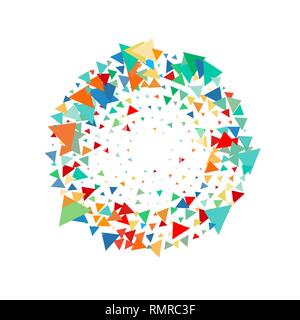 color triangle halftone frame. design vector illustration Stock Vector