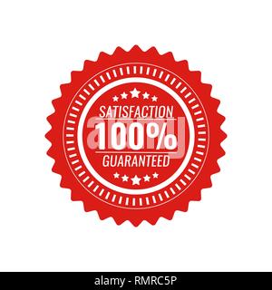satisfaction guaranteed circle seal stamp on white background Stock Vector