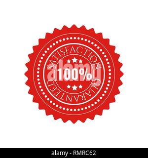 satisfaction guaranteed circle seal stamp on white background Stock Vector