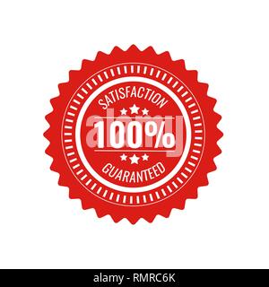 satisfaction guaranteed circle seal stamp on white background Stock Vector