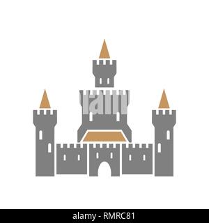 castle symbol icon isolated on white background Stock Vector