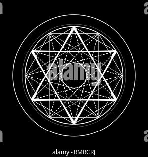 sacred geometry david star symbol illustration Stock Vector