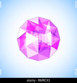 Realistic purple amethyst shaped. Gem. Vector illustration. Stock Vector