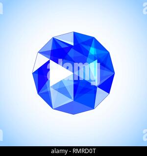 Realistic sapphire shaped. Blue gem. Vector illustration. Stock Vector
