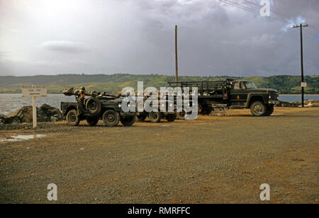 US ARMY / United States Army Geländewagen / Jeep Willys-Overland M38 with M40 106mm Recoilless Rifle Stock Photo