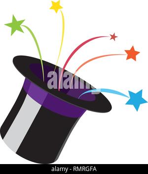 Stars coming from Magic Hat vector illustration Stock Vector