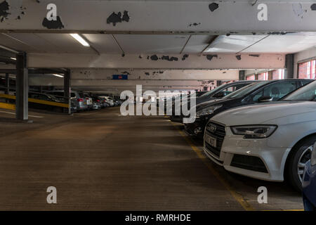 Inside Queen Street multi-story car park in Reading Stock Photo