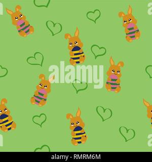 cute Easter design with easter bunny in kawaii style. Vector eps 10 Stock Vector