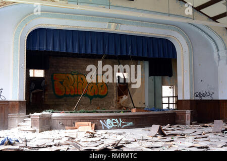 Auditorium of Abandoned George Brady School In Detroit Stock Photo