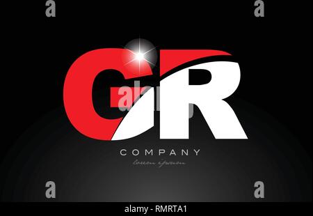 red white alphabet letter GR G R combination for company logo. Suitable ...