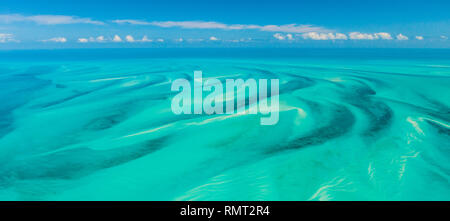 Aerial view, Eleuthera, Bahamas, America Stock Photo