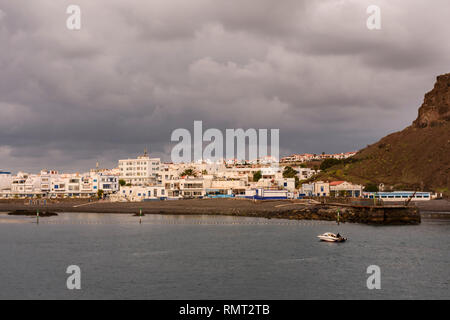 cityscape view of Agaete, Gran Canaria, Spain Stock Photo