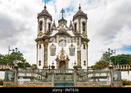 Front view of the Saint Francis of Assis church in São João del Rei, Minas Gerais, Brazil