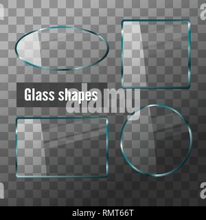 Glass shapes with reflections. Vector illustration for design Stock Vector