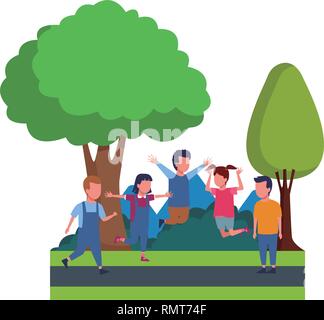 Kids playing cartoons Stock Vector